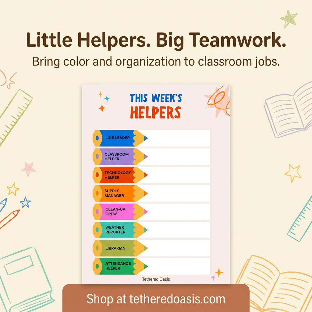 This Week’s Helpers | Colorful Classroom Job Chart