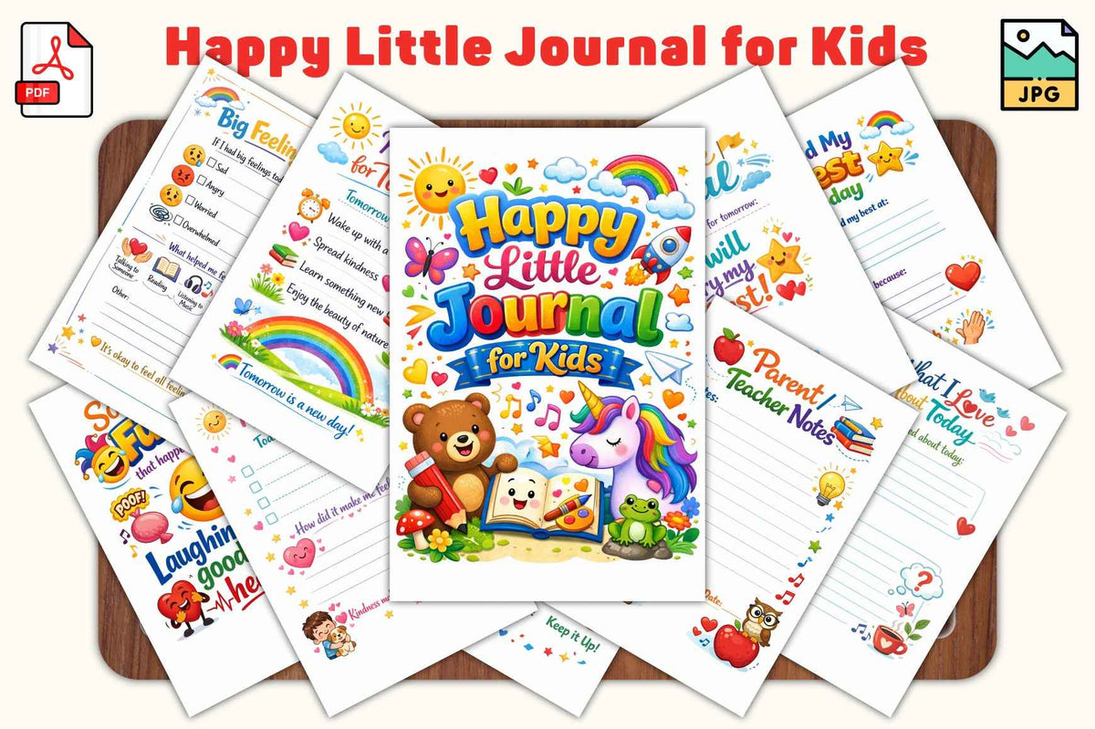 Happy Little Journal for Kids — 40 Page Digital Printable