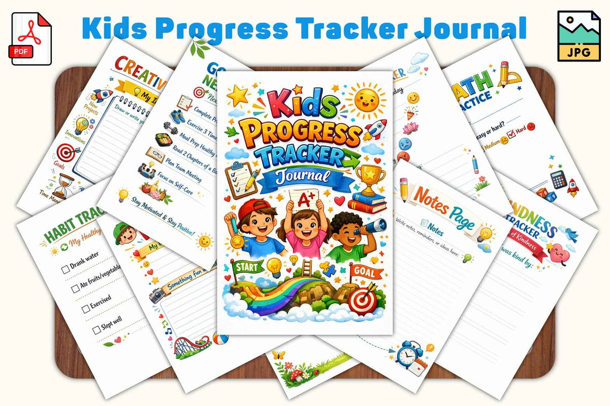 Kids Progress Tracker Journal – Digital Download