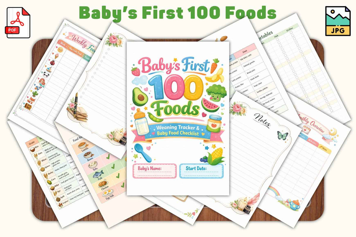 Baby's First Food Tracker — 20-Page Digital Printable
