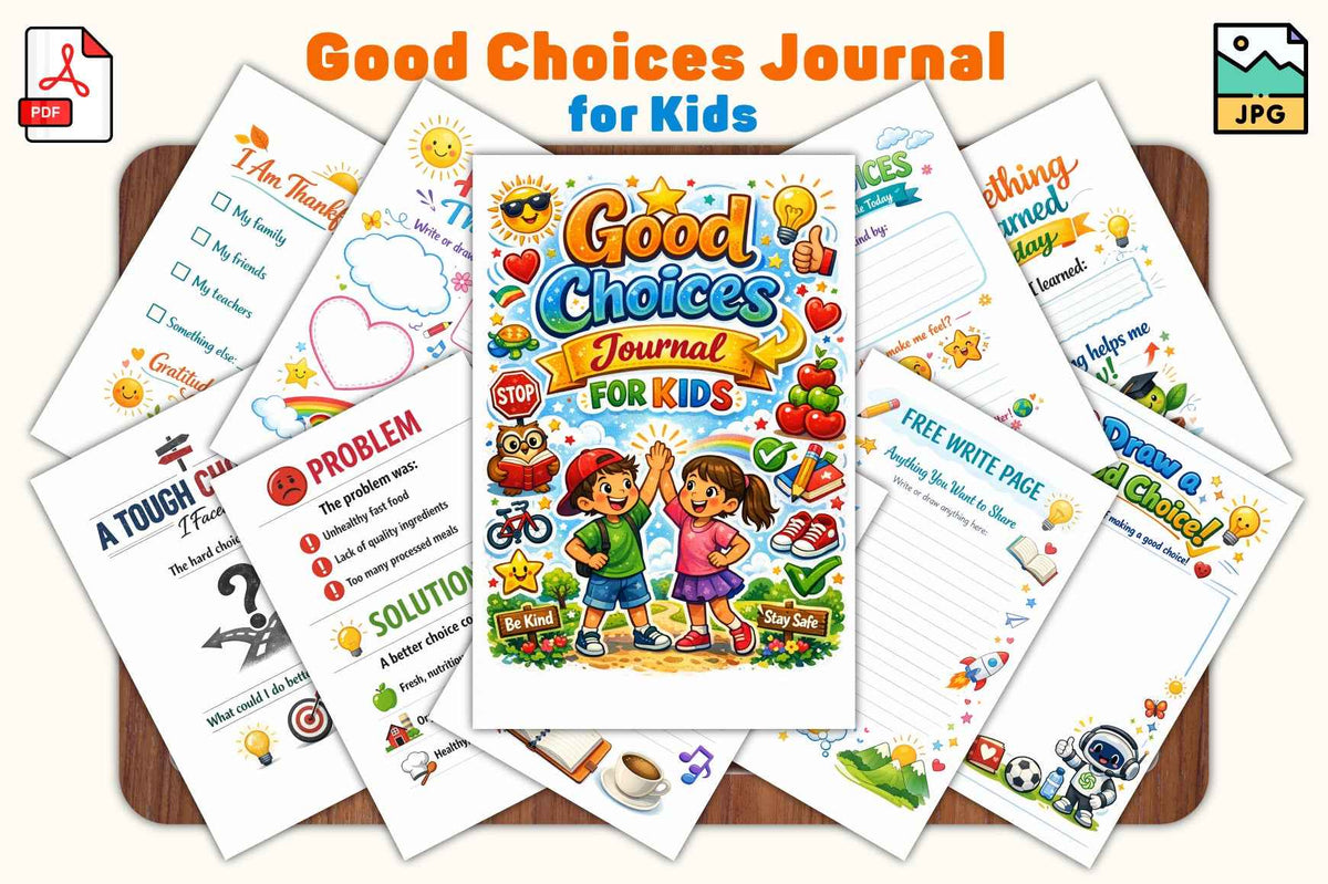 Good Choices Journal for Kids — 30 Page Digital Printable