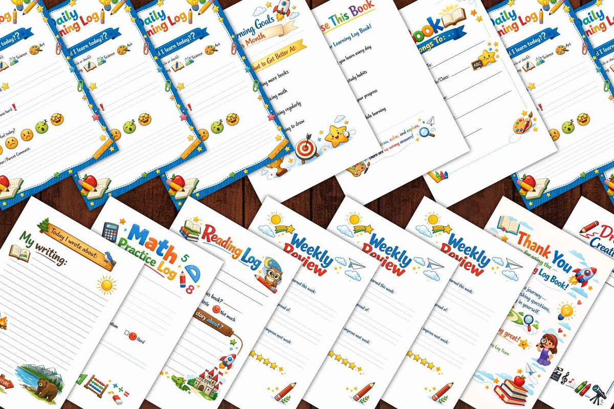 Kids Learning Log Book — 30-Page Digital Printable