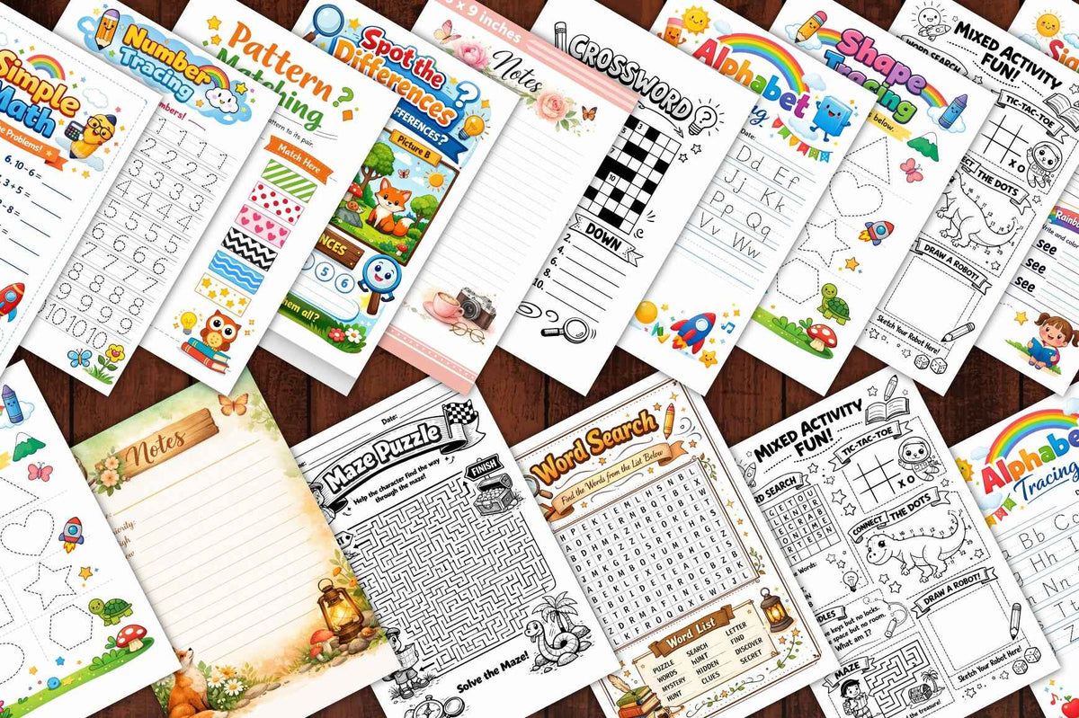 Fun Learning Activities for Kids — 30-Page Digital Printable Workbook