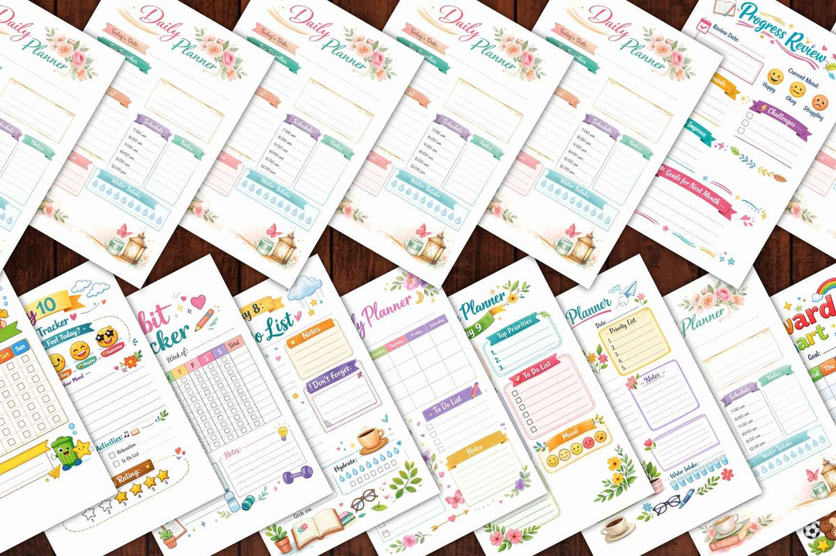 Kids Planner & Habit Tracker — 29-Page Digital Printable
