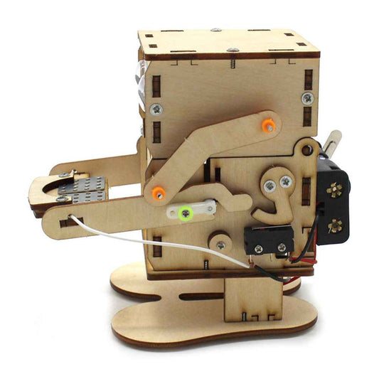 Robot Coin-Eating Wooden DIY Model for STEM Education