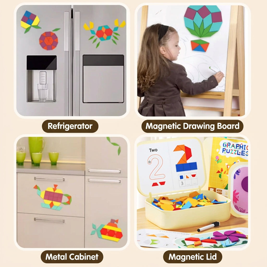250-Piece Magnetic Learning Board Set with Storage Box