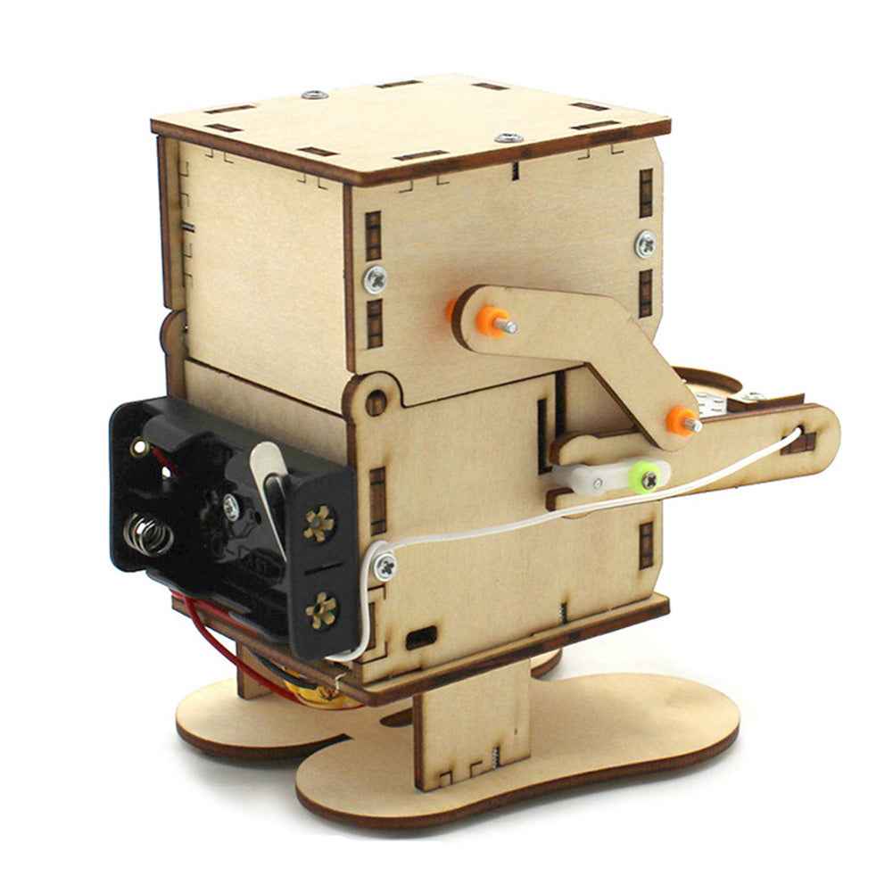 Robot Coin-Eating Wooden DIY Model for STEM Education