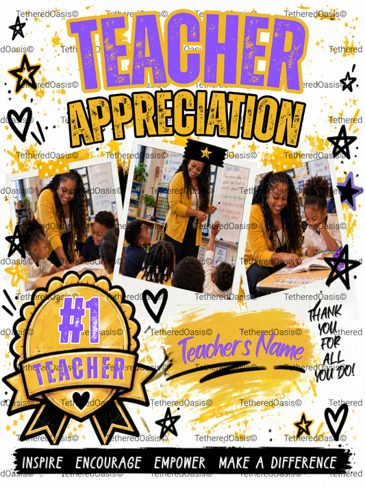 Teacher Appreciation Printable Poster – 24 × 36 – Custom Colors
