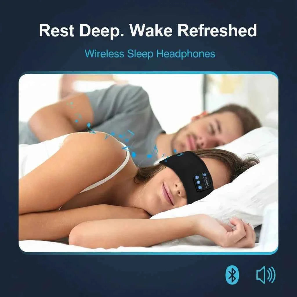 Bluetooth Sleep Headband – Built-In Speakers, Eye Mask, Noise Cancelling