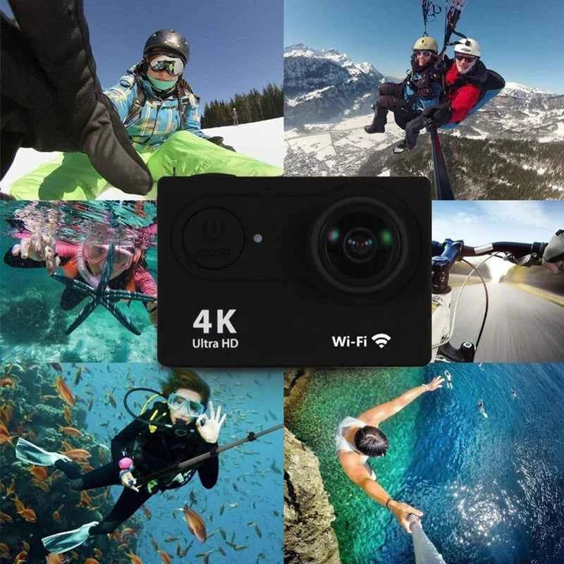 4K Action Camera – Waterproof 30M, WiFi, 170° Wide Angle, 2" Touch Screen