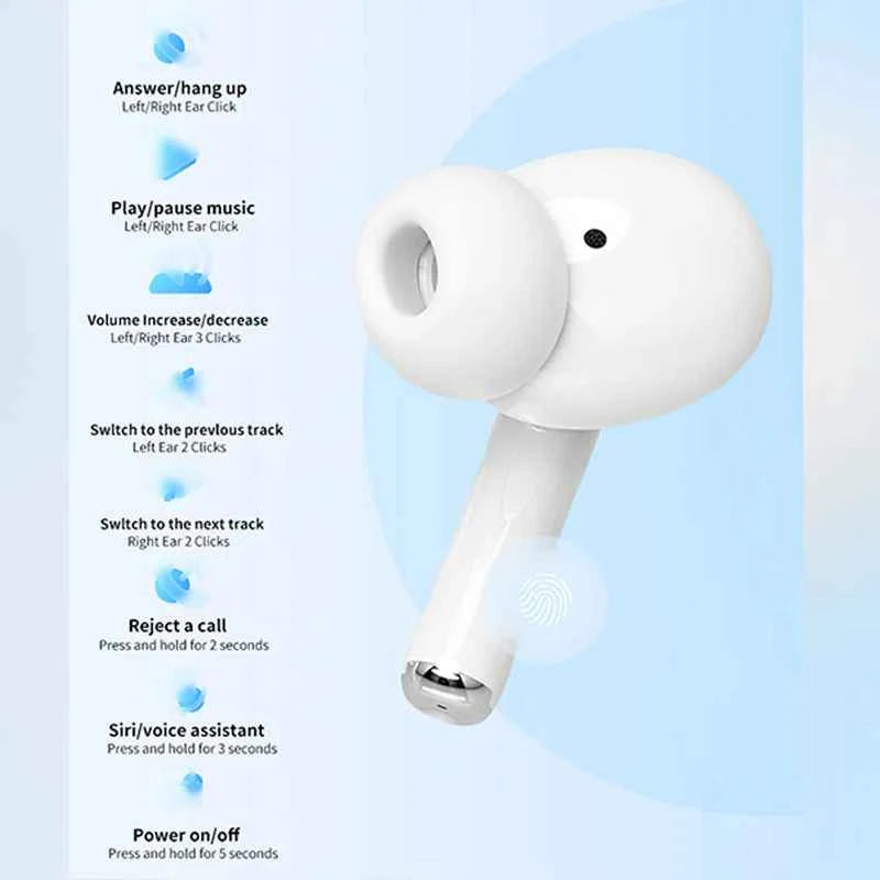 Pro Wireless Earbuds – Bluetooth 5.1, Waterproof, Touch Control & Mic