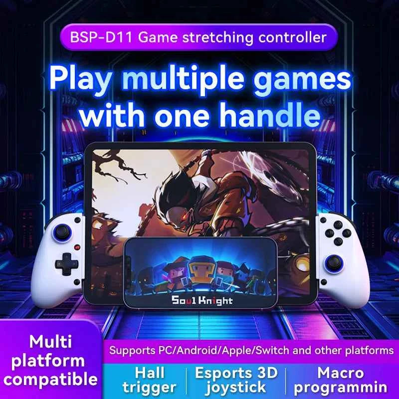 Telescopic Wireless Gamepad Controller – Bluetooth 5.2, Hall Effect Joystick, Switch/Android/iOS/PS3/PS4/Xbox