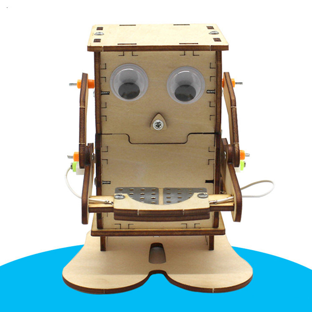 Robot Coin-Eating Wooden DIY Model for STEM Education