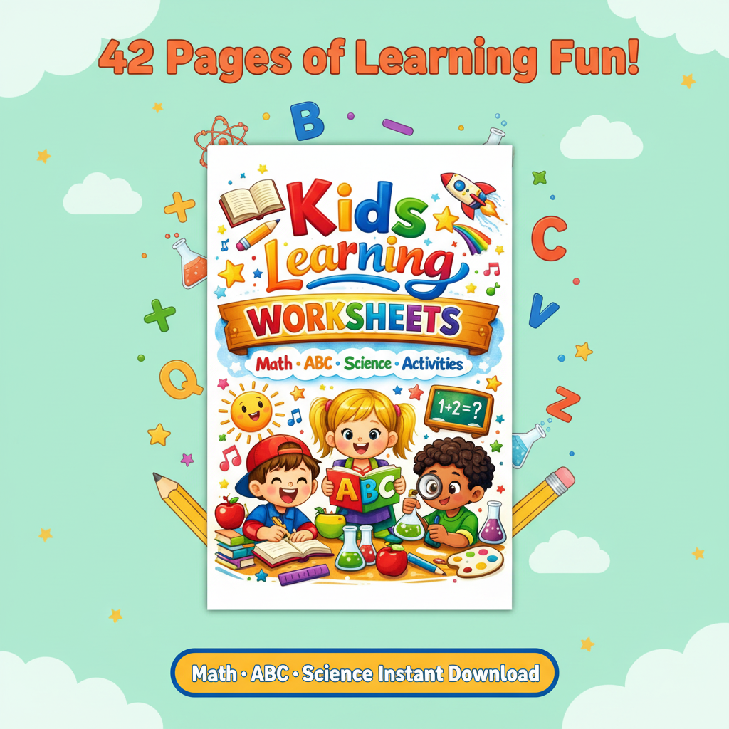 Kids Learning Worksheets Ad