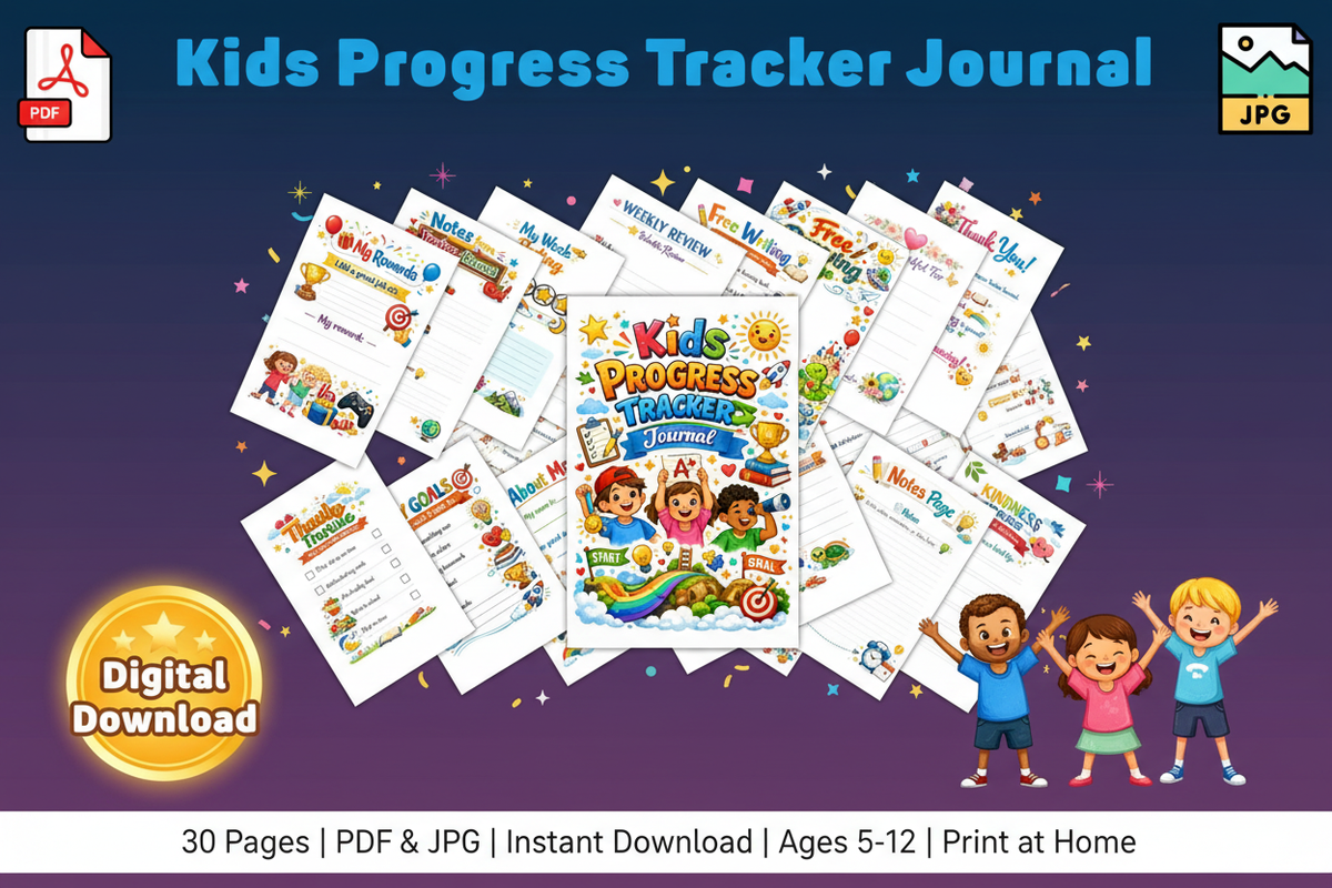 Kids Progress Tracker Journal - Premium Ad